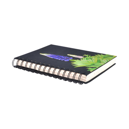 Large Notebook Lupine Flower Black