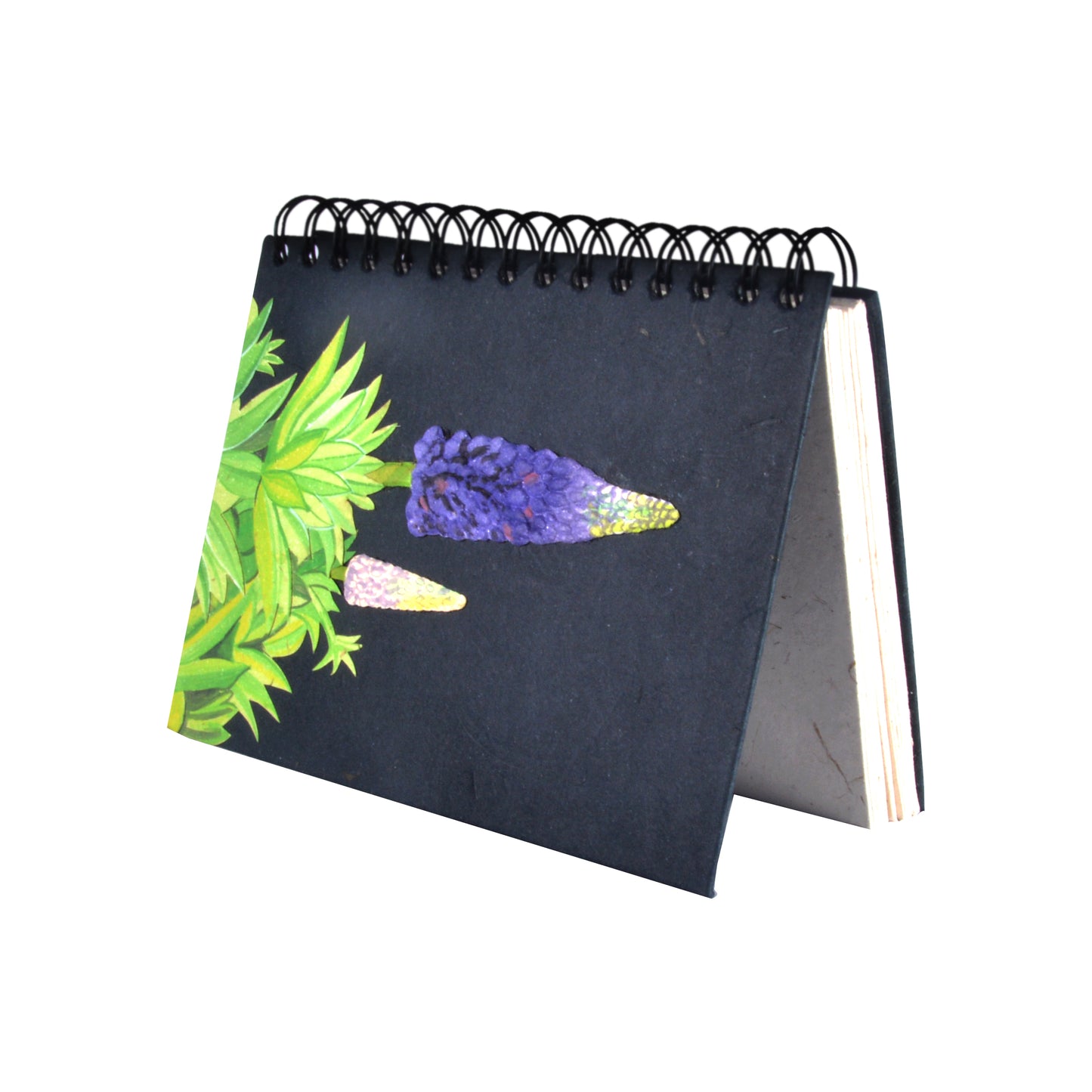 Large Notebook Lupine Flower Black