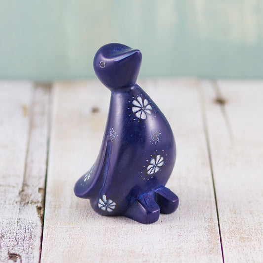 Soapstone Penguin Dark Blue