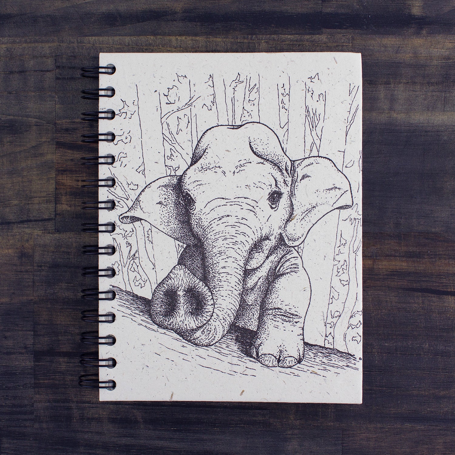 Large Notebook Baby Elephant Sketch