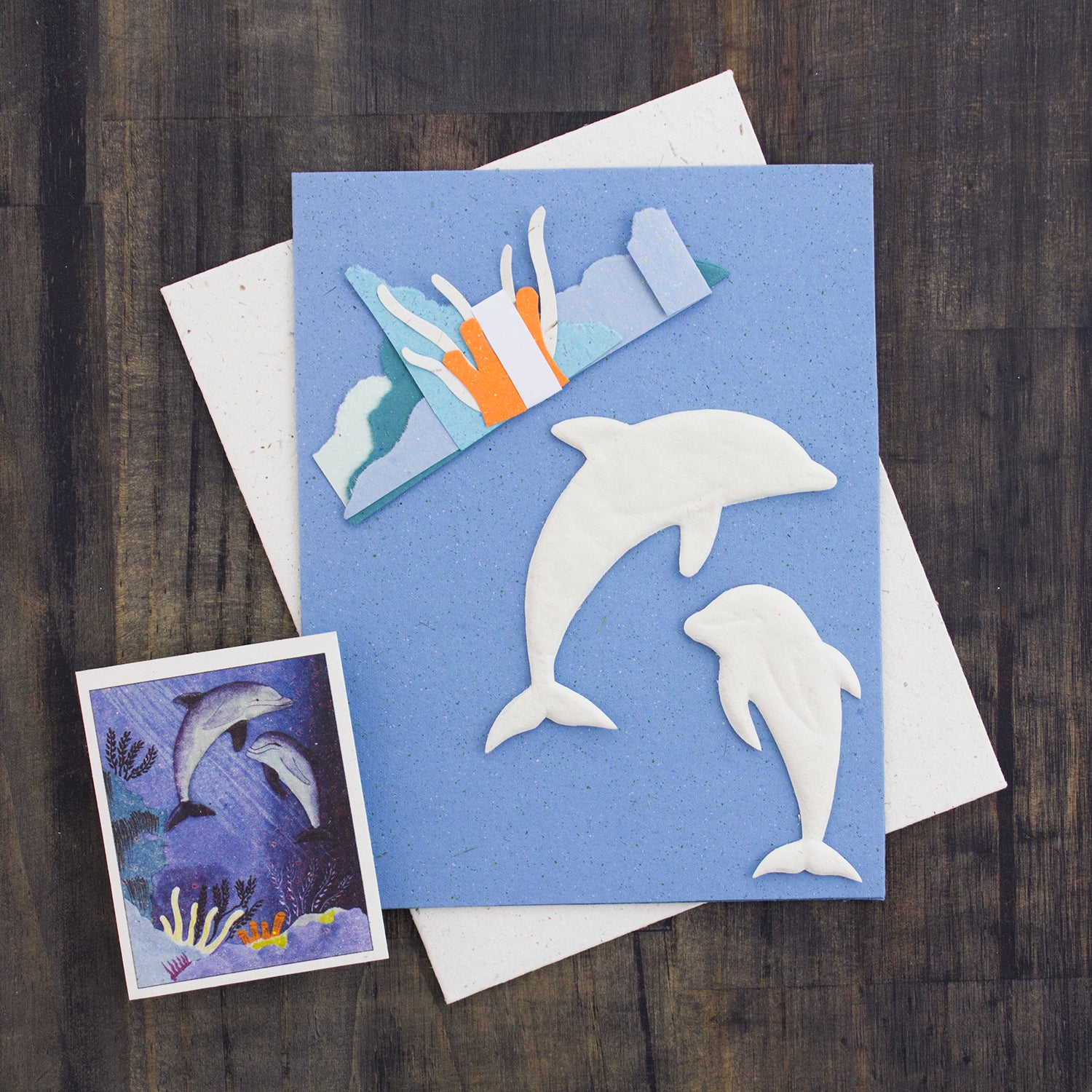 DIY Single Greeting Card Kit Dolphins