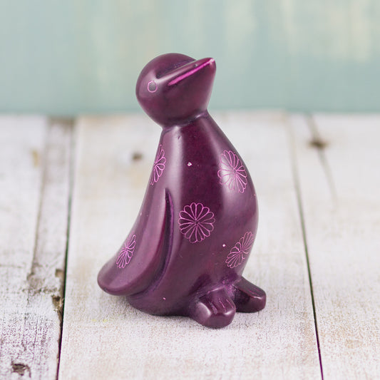 Soapstone Penguin Purple