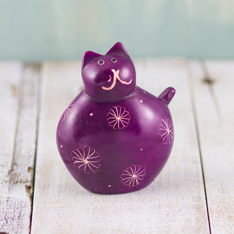 Soapstone Fat Cat Purple