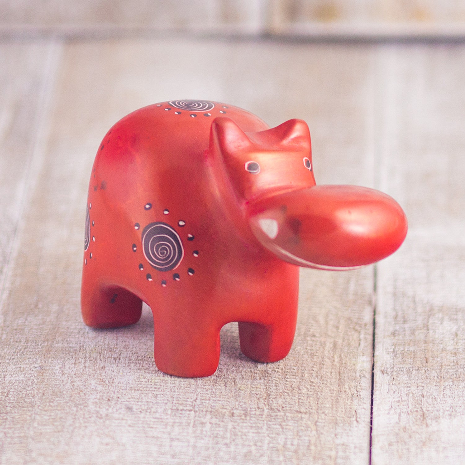 Soapstone Hippo Red