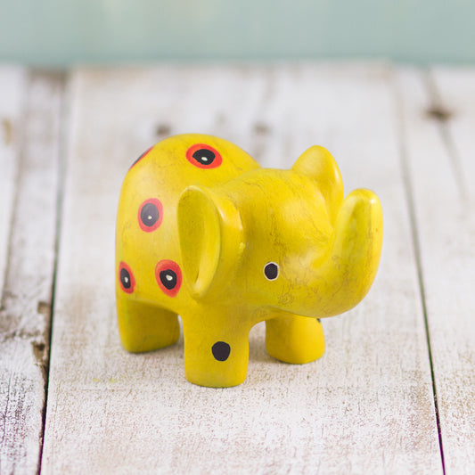 Soapstone Small-Eared Elephant Yellow (w)