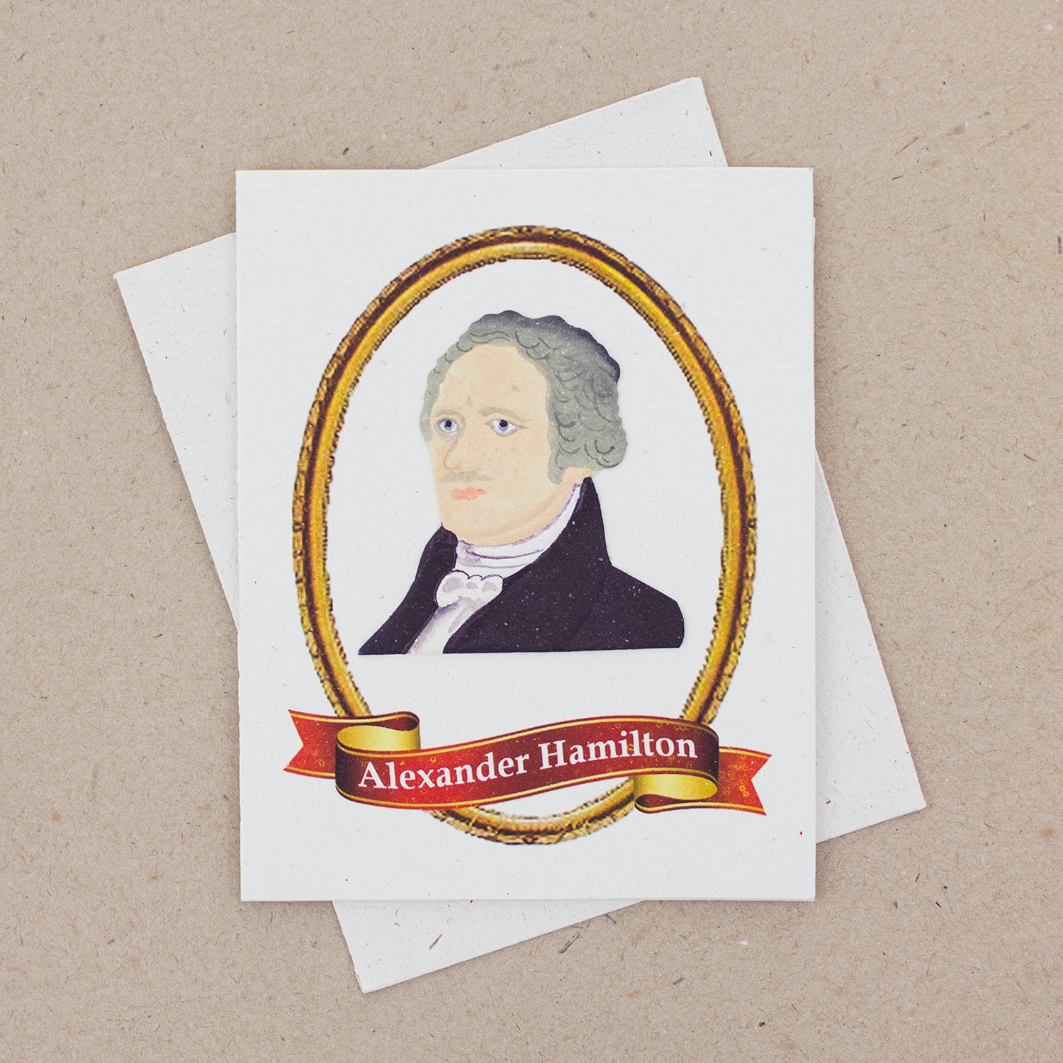 Single Greeting Card Alexander Hamilton Natural White