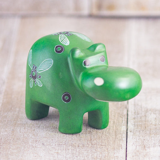 Soapstone Hippo Dark Green