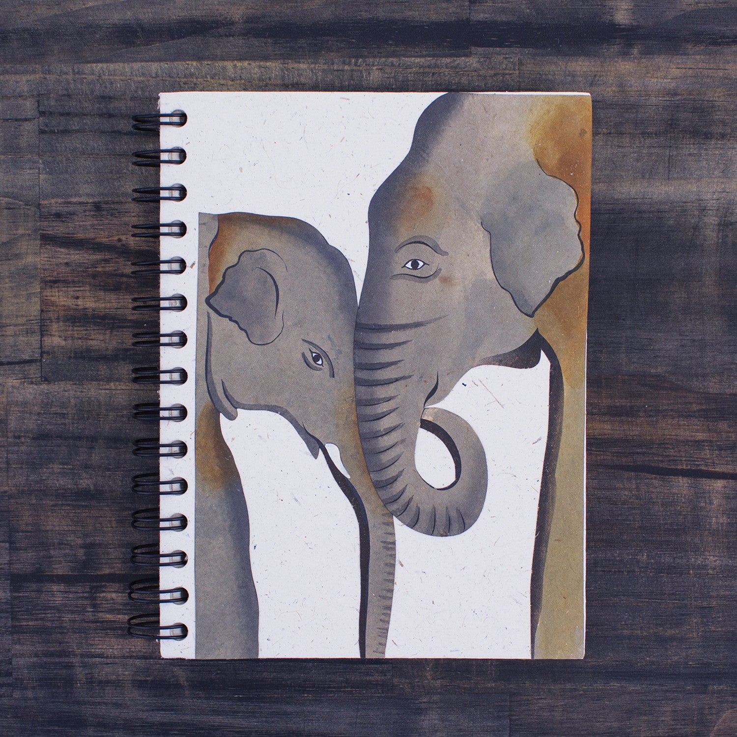 Large Notebook Painted Elephants