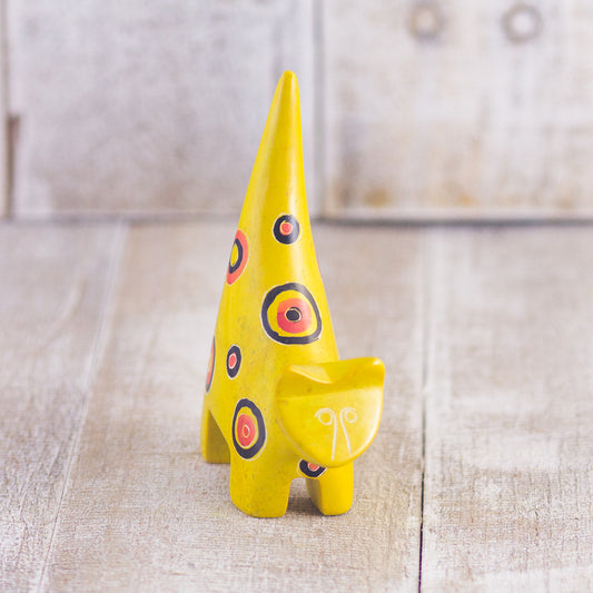 Soapstone Cat Yellow