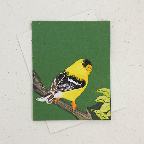 Single Greeting Card Goldfinch Embossed