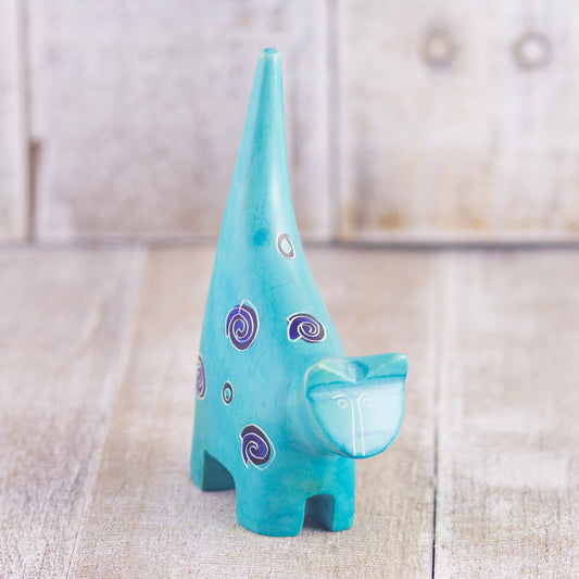 Soapstone Cat Robin's Egg Blue