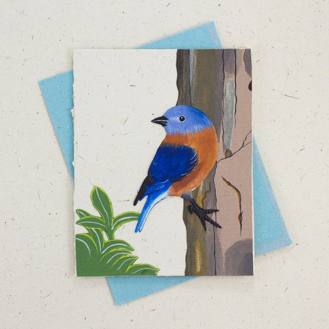 Single Greeting Card Bluebird Embossed