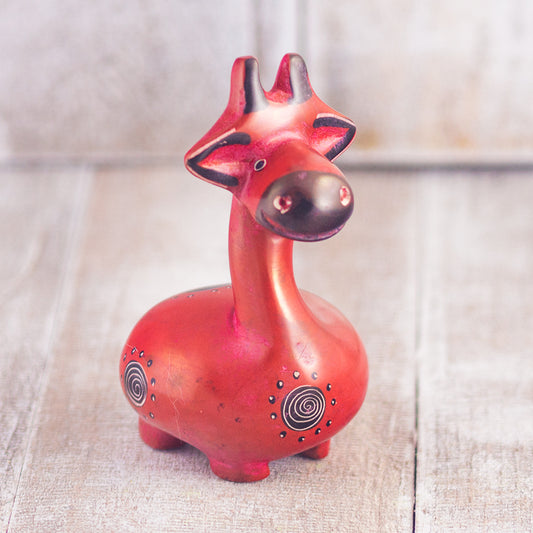 Soapstone Giraffe Red