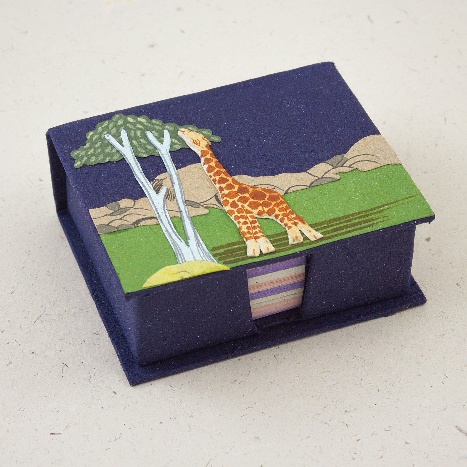 Note Box Giraffe Dark Blue