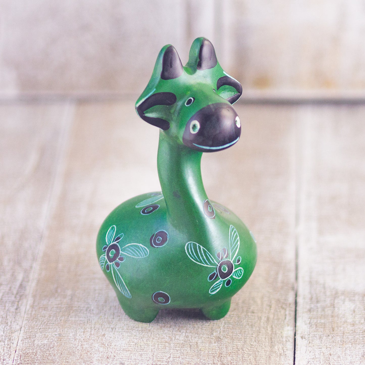 Soapstone Giraffe Dark Green
