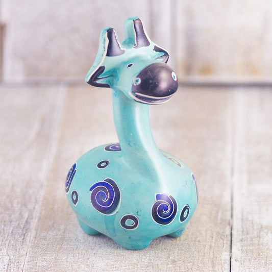 Soapstone Giraffe Robin's Egg Blue