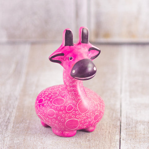 Soapstone Giraffe Pink