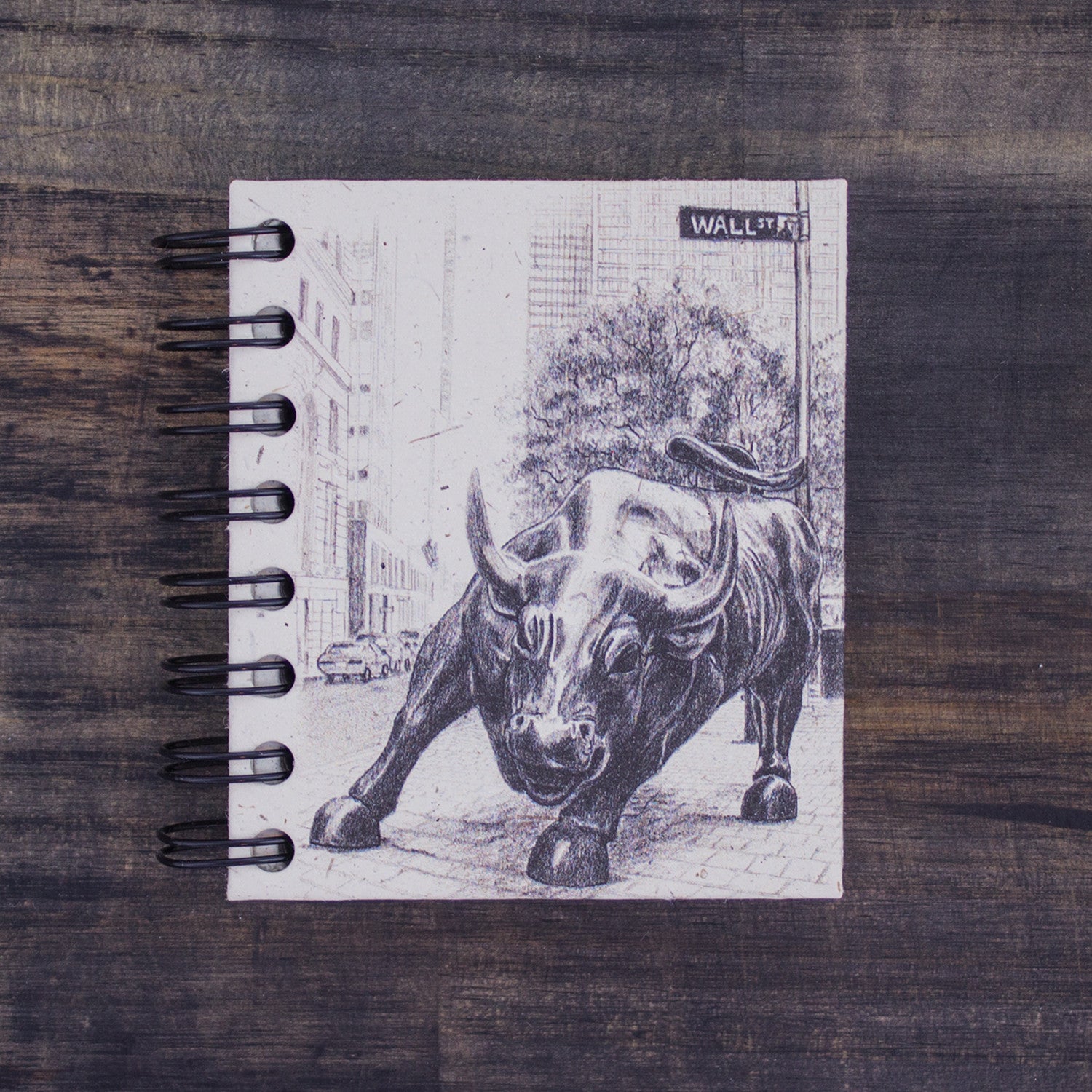 Small Notebook Wall Street Bull Sketch