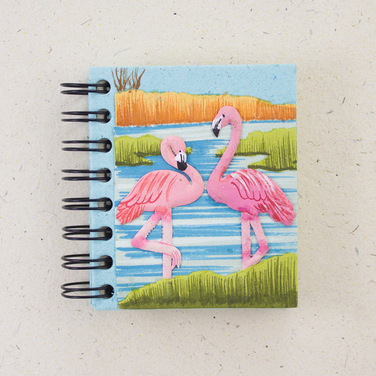 Small Notebook Flamingos Robin's Egg Blue (w)