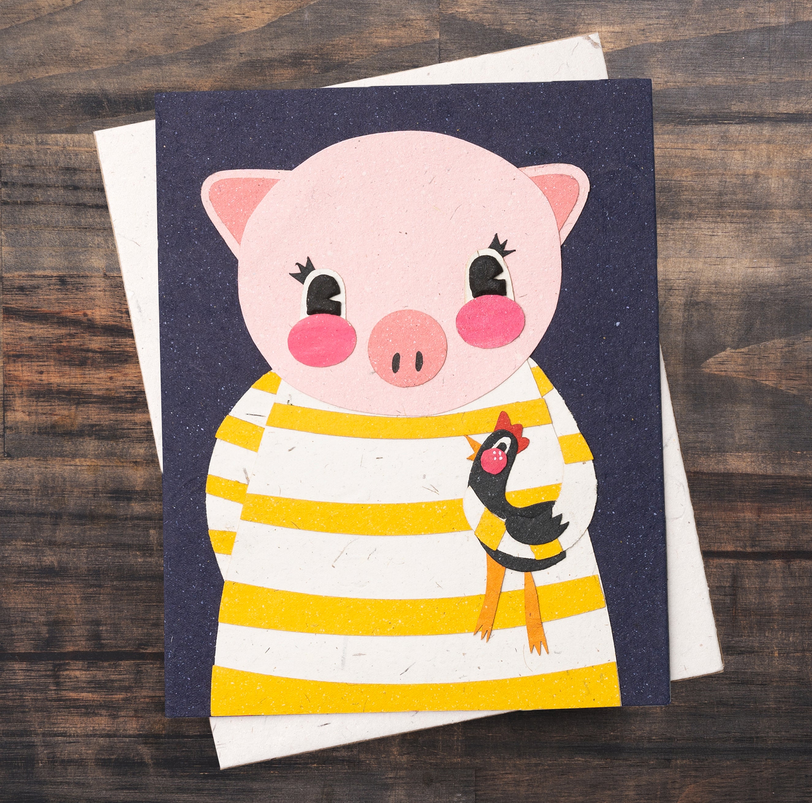 Single Greeting Card Paula The Pig