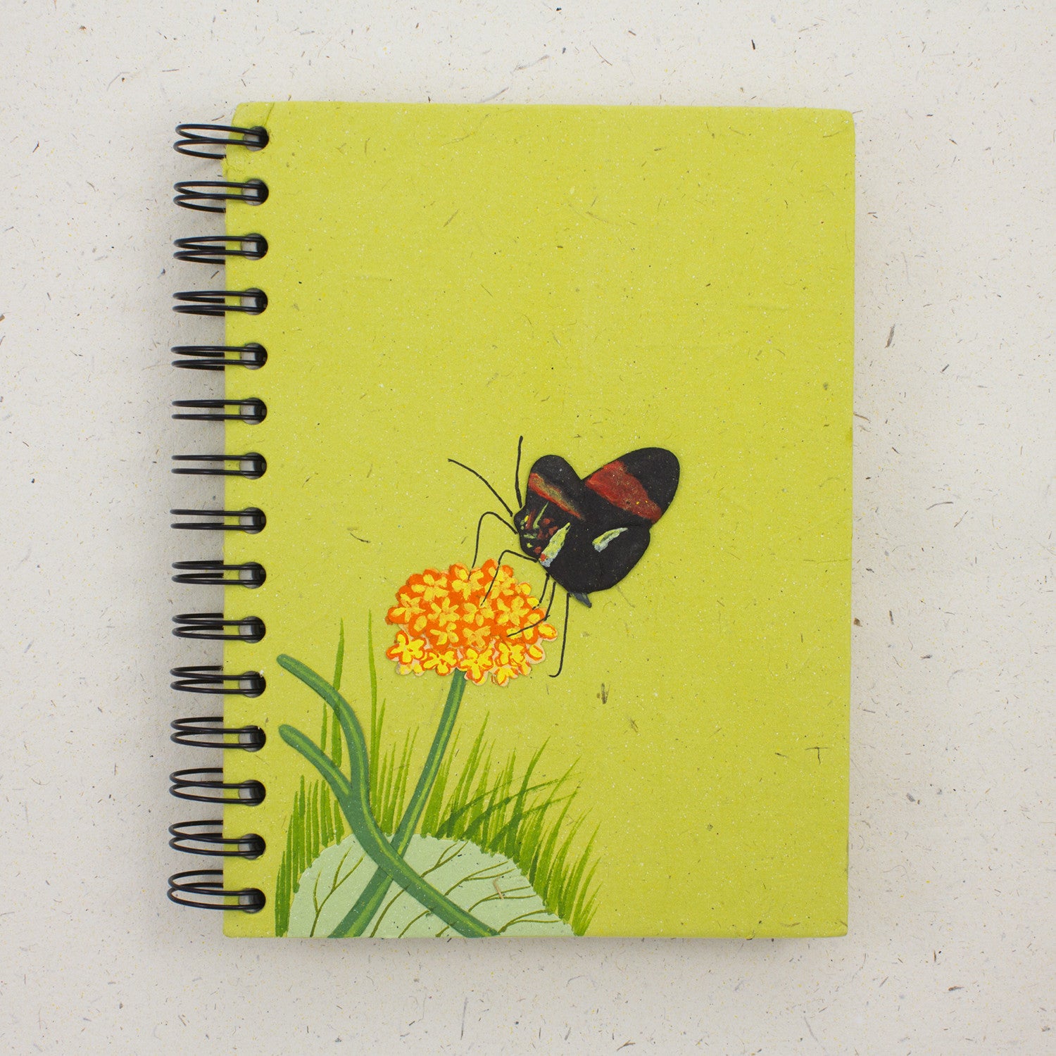 Large Notebook Butterfly Light Green
