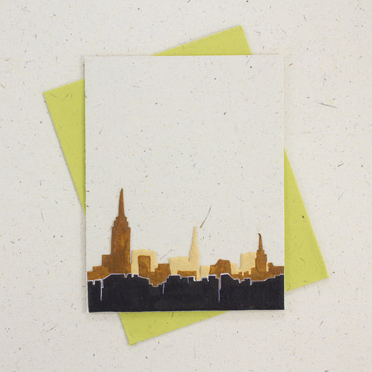 Single Greeting Card NYC Skyline Natural White