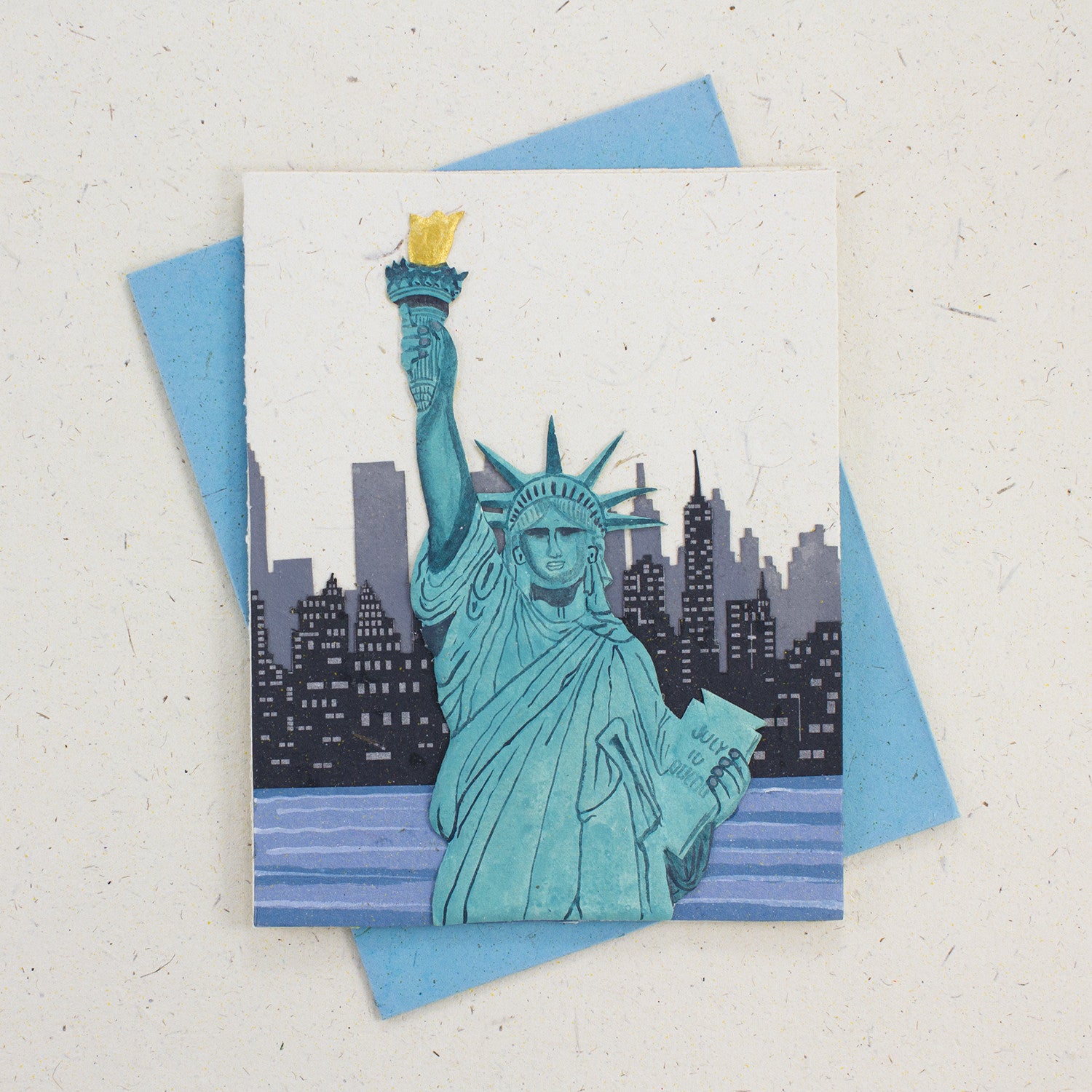 Single Greeting Card Statue of Liberty Natural White