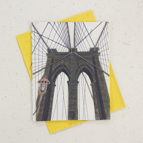 Single Greeting Card Brooklyn Bridge Natural White