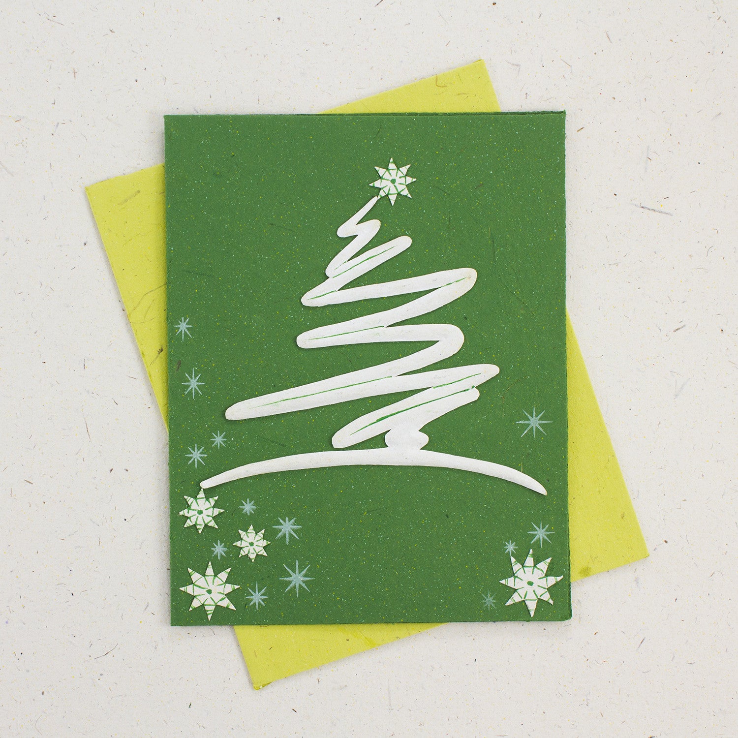 Single Greeting Card Modern Tree Dark Green