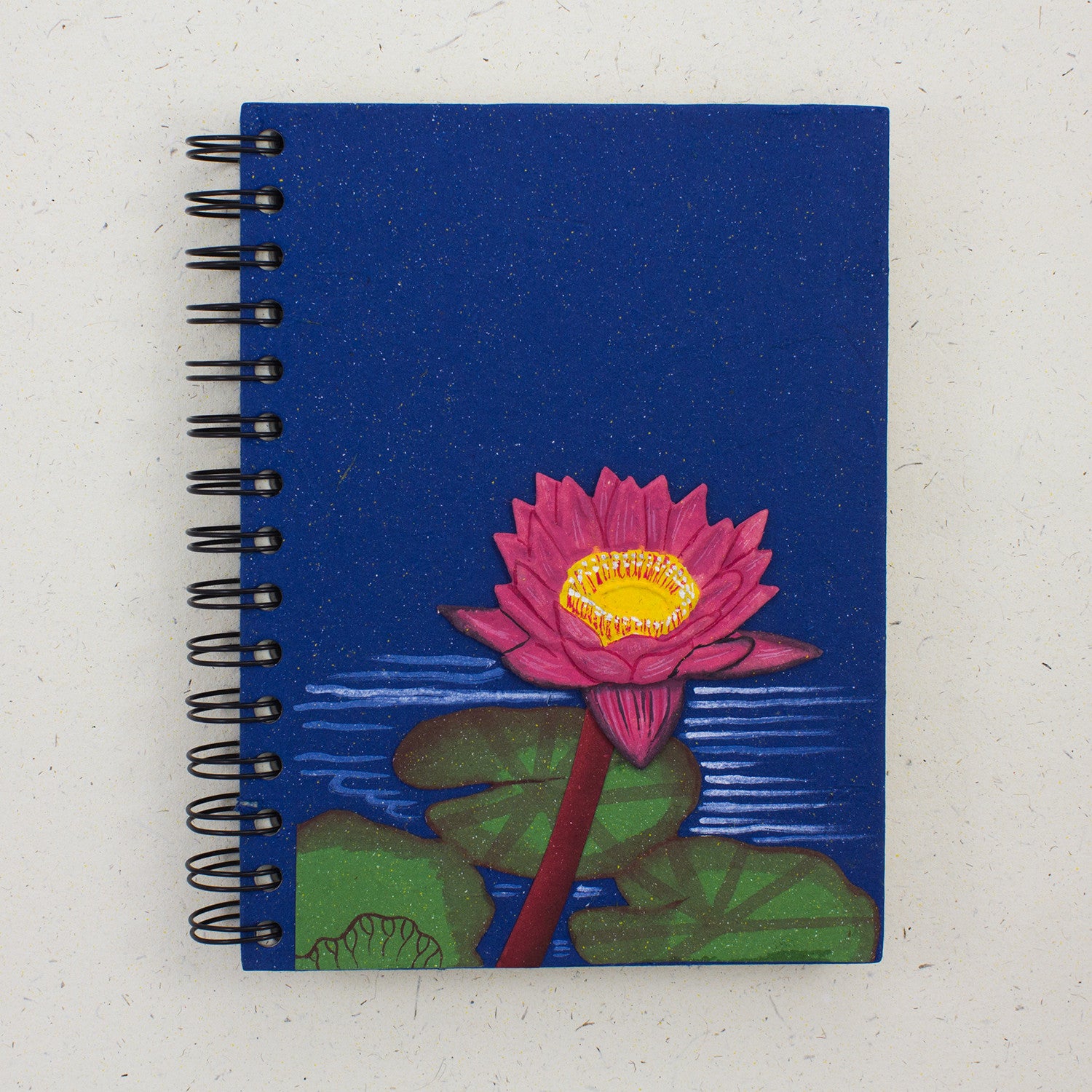 Large Notebook Lotus Flower Dark Blue