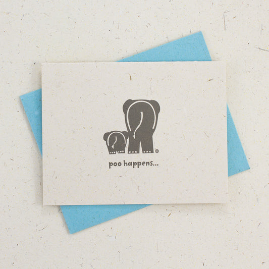Letter Press Card Set Poo Happens (4pc)