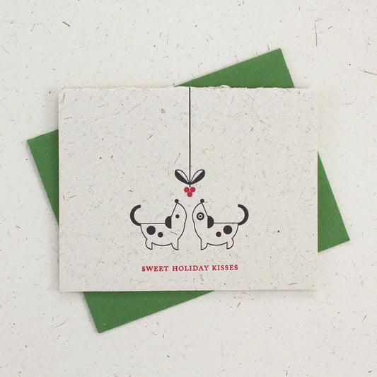 Letter Press Card Set Sweet Holiday Kisses (4pc)