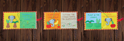 Fabric Kids Book - Save The Elephants