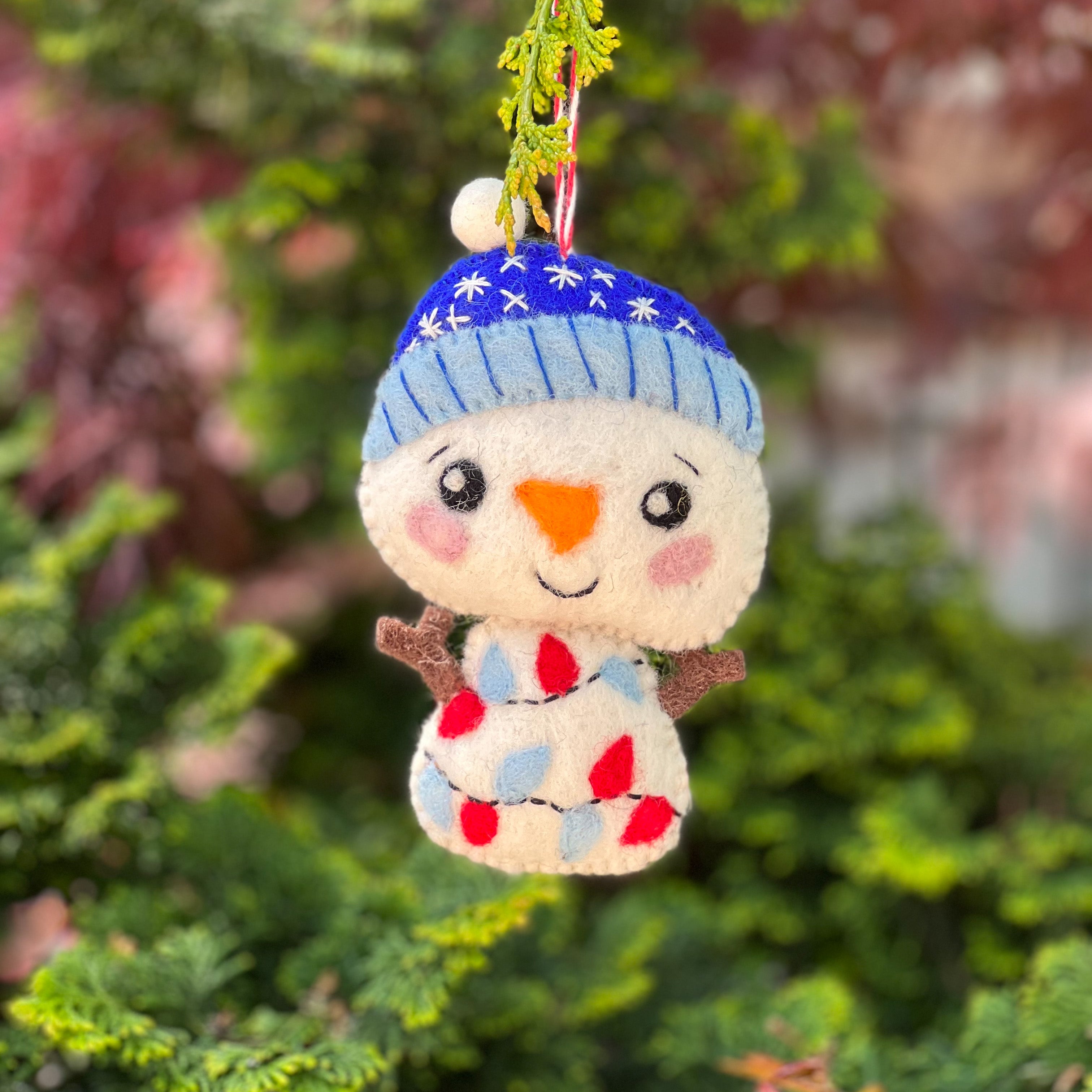 Handfelted Ornament Snowman