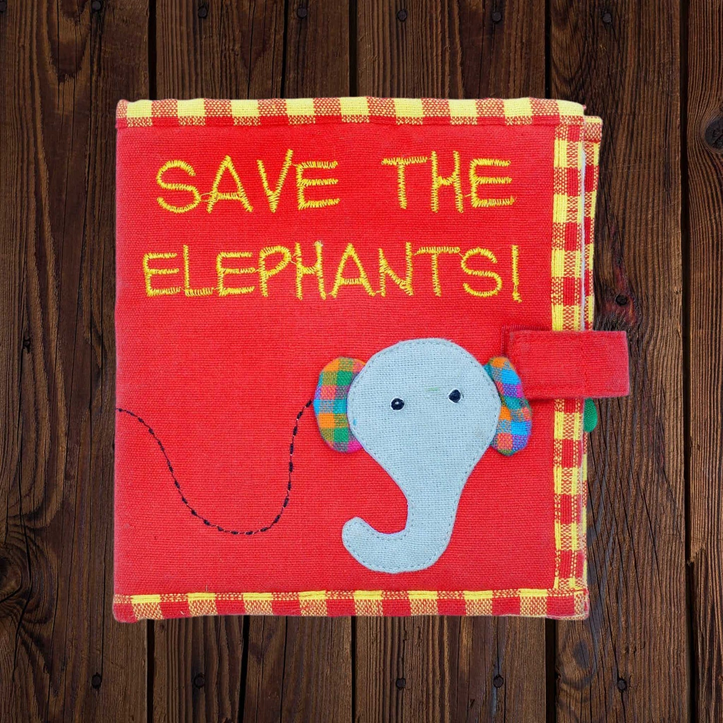 Fabric Kids Book - Save The Elephants