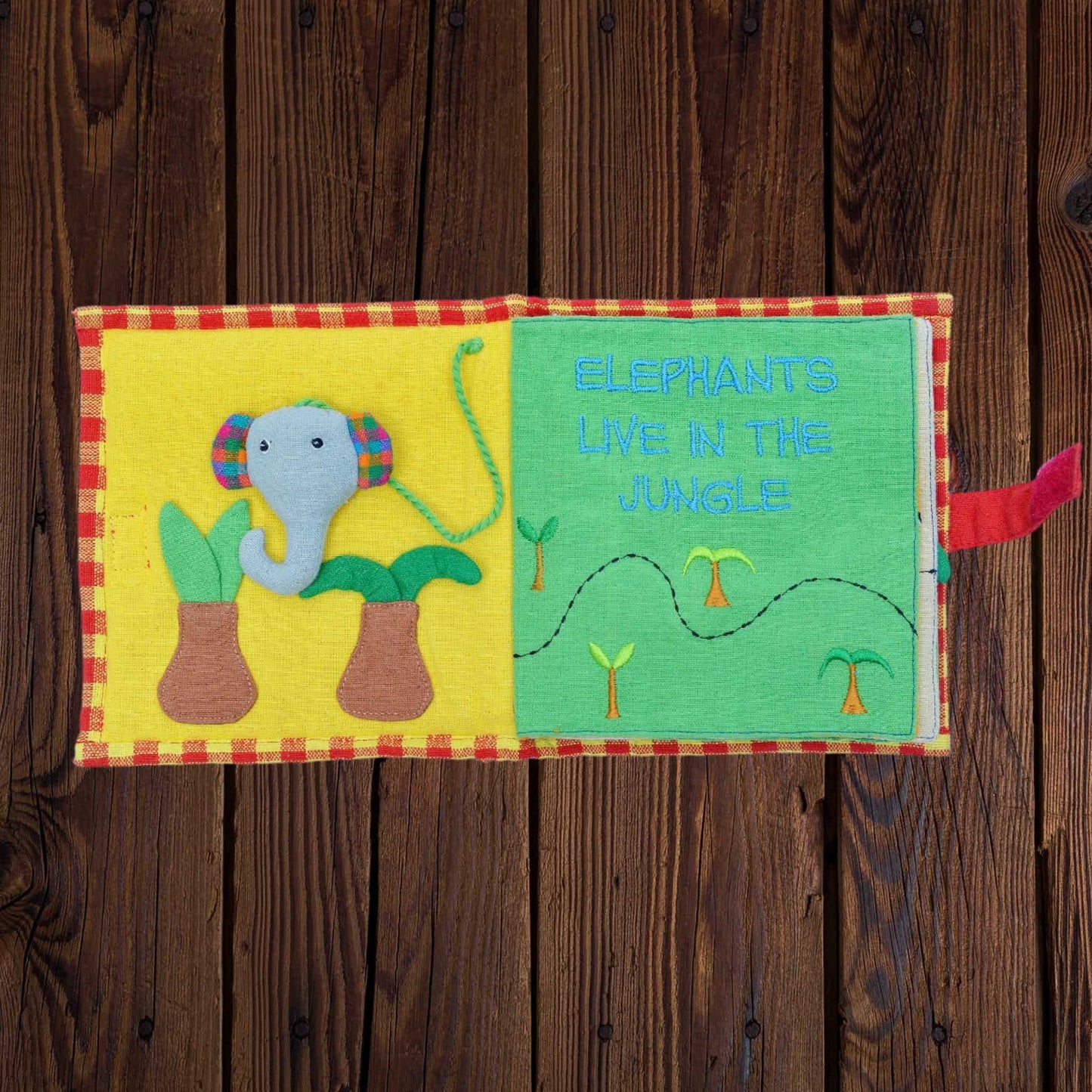 Fabric Kids Book - Save The Elephants