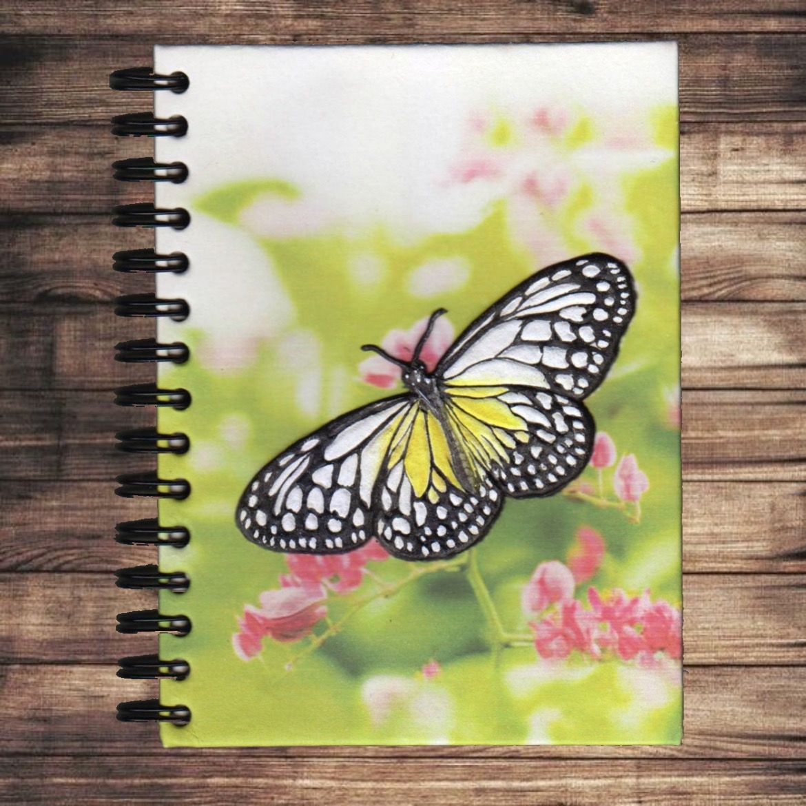 Large Notebook - Butterfly White & Yellow