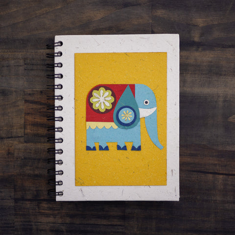 Large Notebook Elephant Paper Cut Yellow