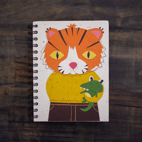 Large Notebook Tiger Natural White