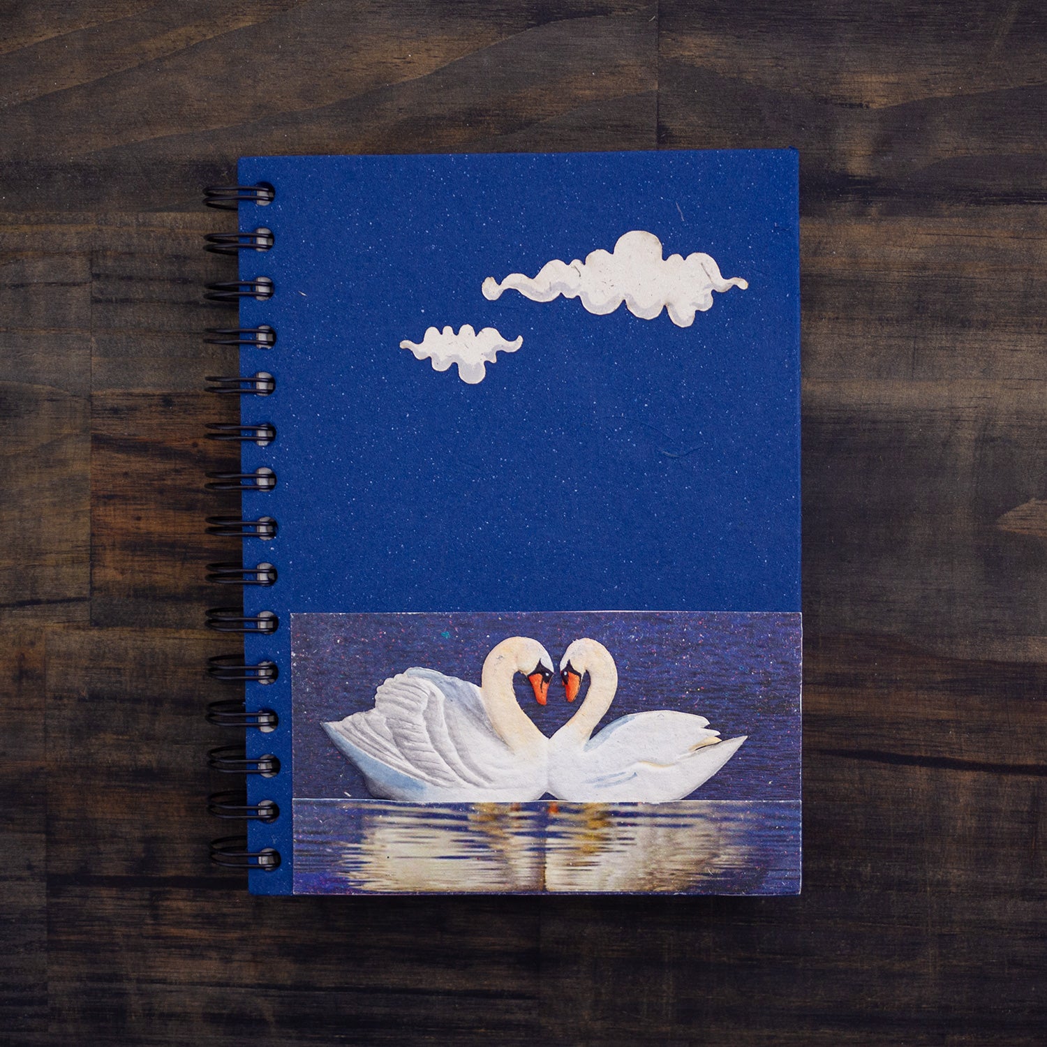Large Notebook Swan Dark Blue