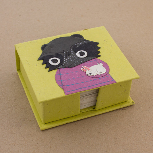 Note Box Billie the Badger Light Green