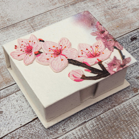 Note Box Cherry Blossoms Embossed
