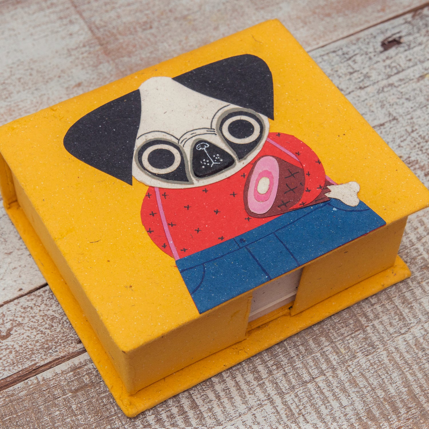 Note Box Pugsley the Pug Yellow