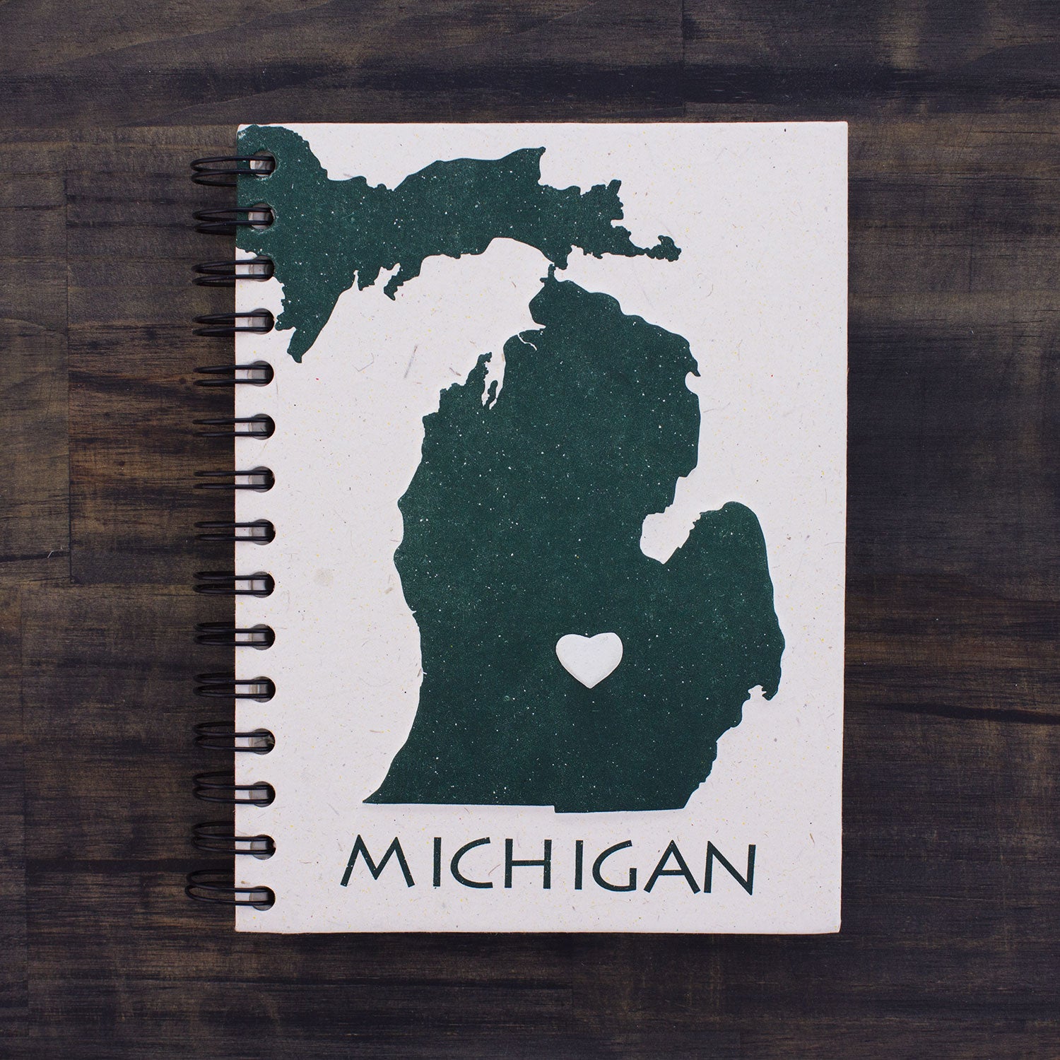 Large Notebook Michigan Green and White