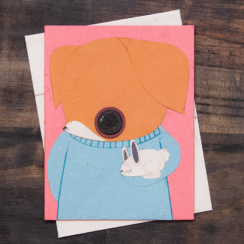 Single Greeting Card Chiquita the Chihuahua Pink