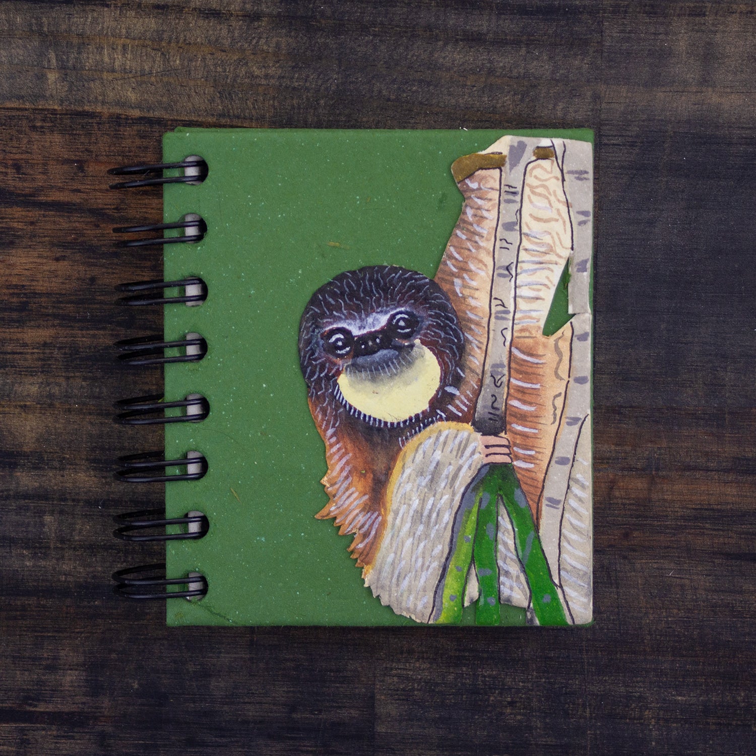 Small Notebook Three-toed Sloth Dark Green