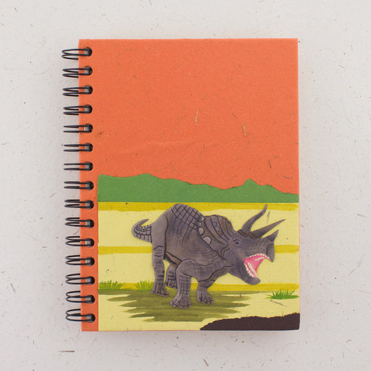 Large Notebook Triceratops Orange (w)